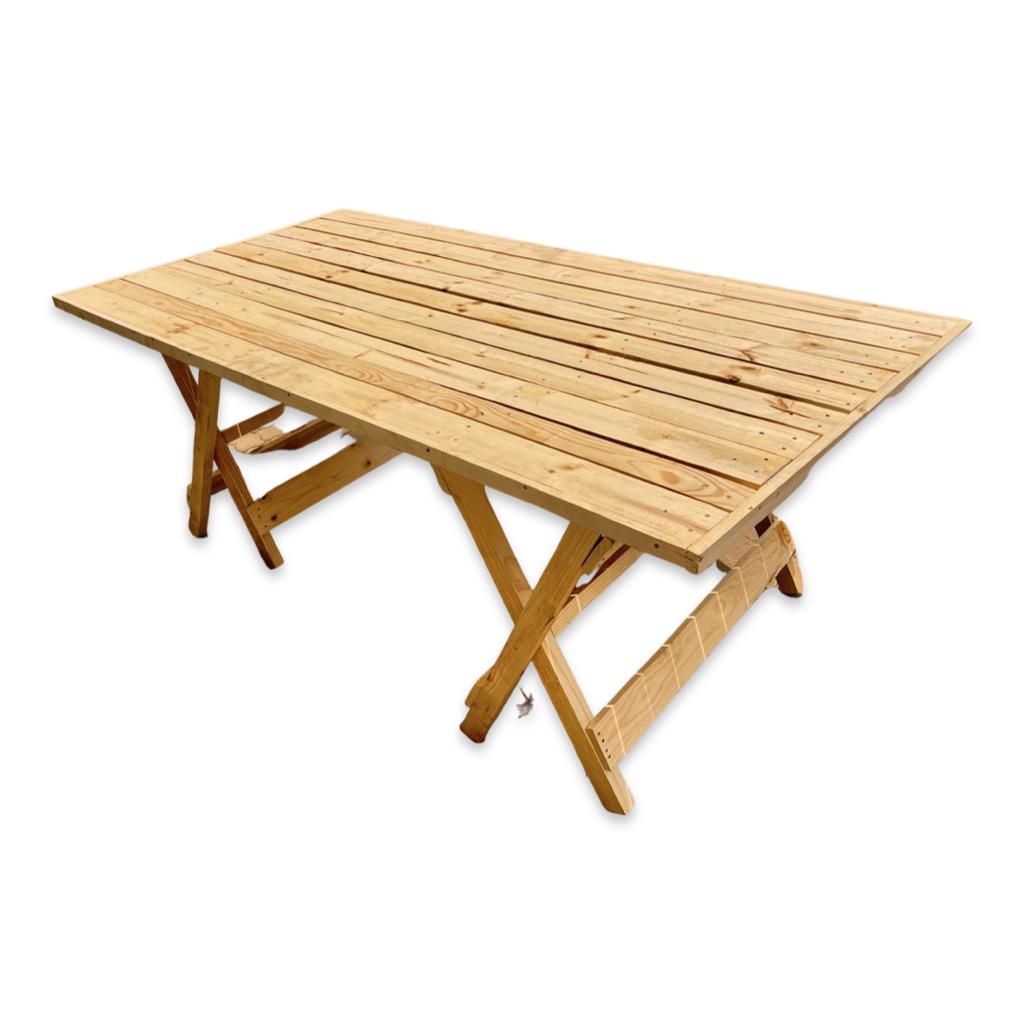 Treble Table Wooden Trestle Table – Redento Events & Hire