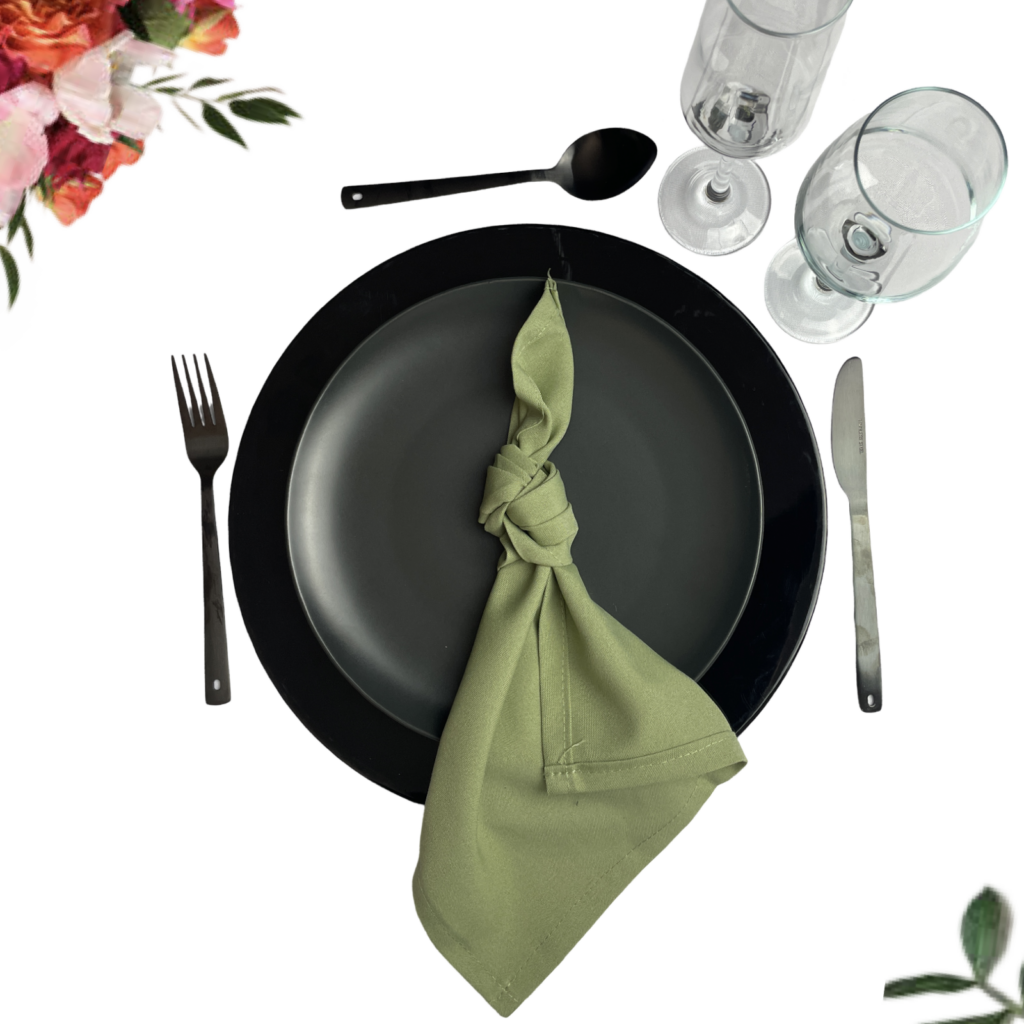Black Dinner Table Setup – Sage