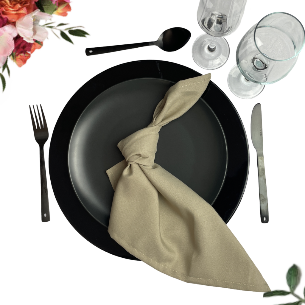 Black Dinner Table Setup - Combo 4