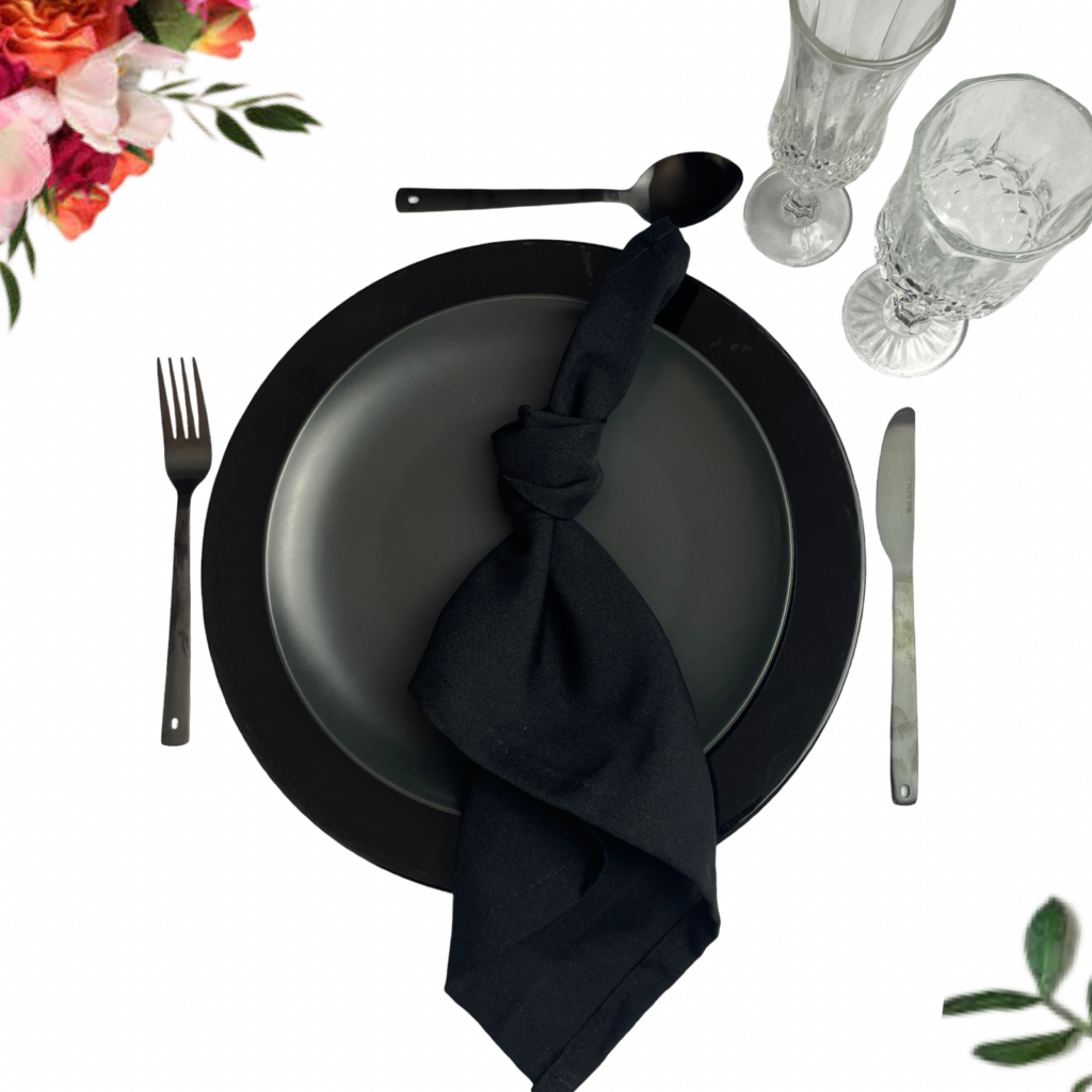 Black Dinner Table Setup - Combo 5