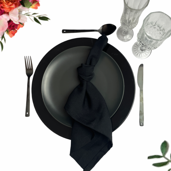 Black Dinner Table Setup - Combo 5