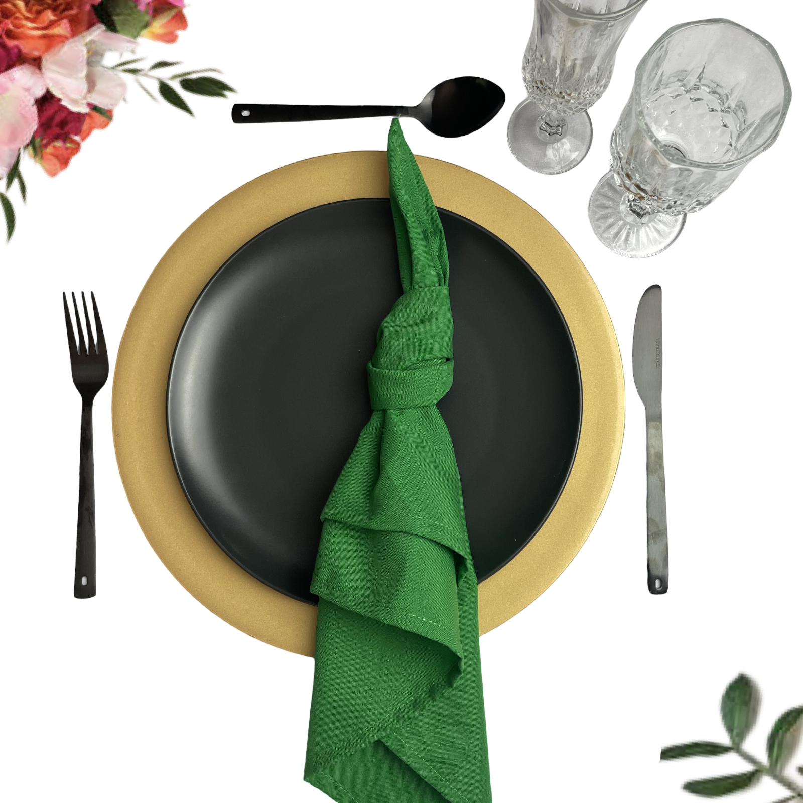 Gold/Black/Green Dinner Table Setup – Combo #2 Gold/Black/Green Dinner Table Setup – Combo #2