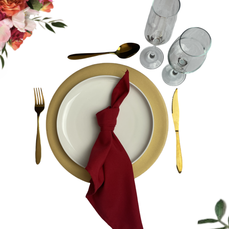Gold/Red/White Table Decor