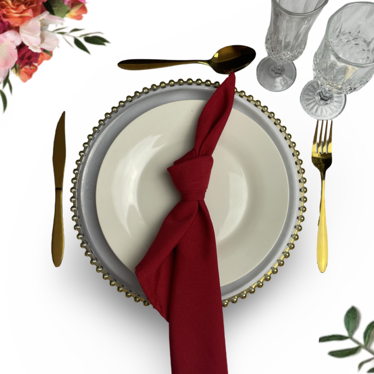 Dinner table setup with Red