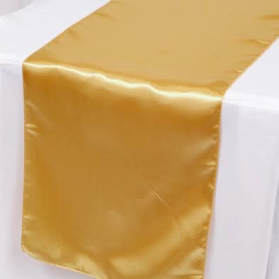 gold satin runner